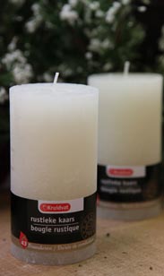 Kerze Rustic 13x6,8 cm, cremewei&szlig;
