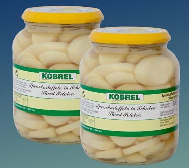 Speisekartoffeln in Scheiben