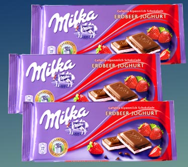 Milka-Schokolade Erdbeer-Joghurt