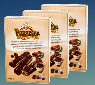 Papagena Waffelröllchen Tiramisu